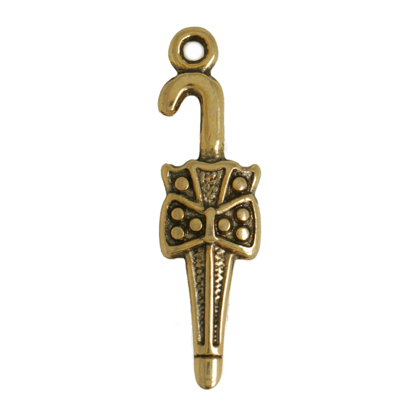 antique gold plated umbrella charm 27x8mm | 4pc