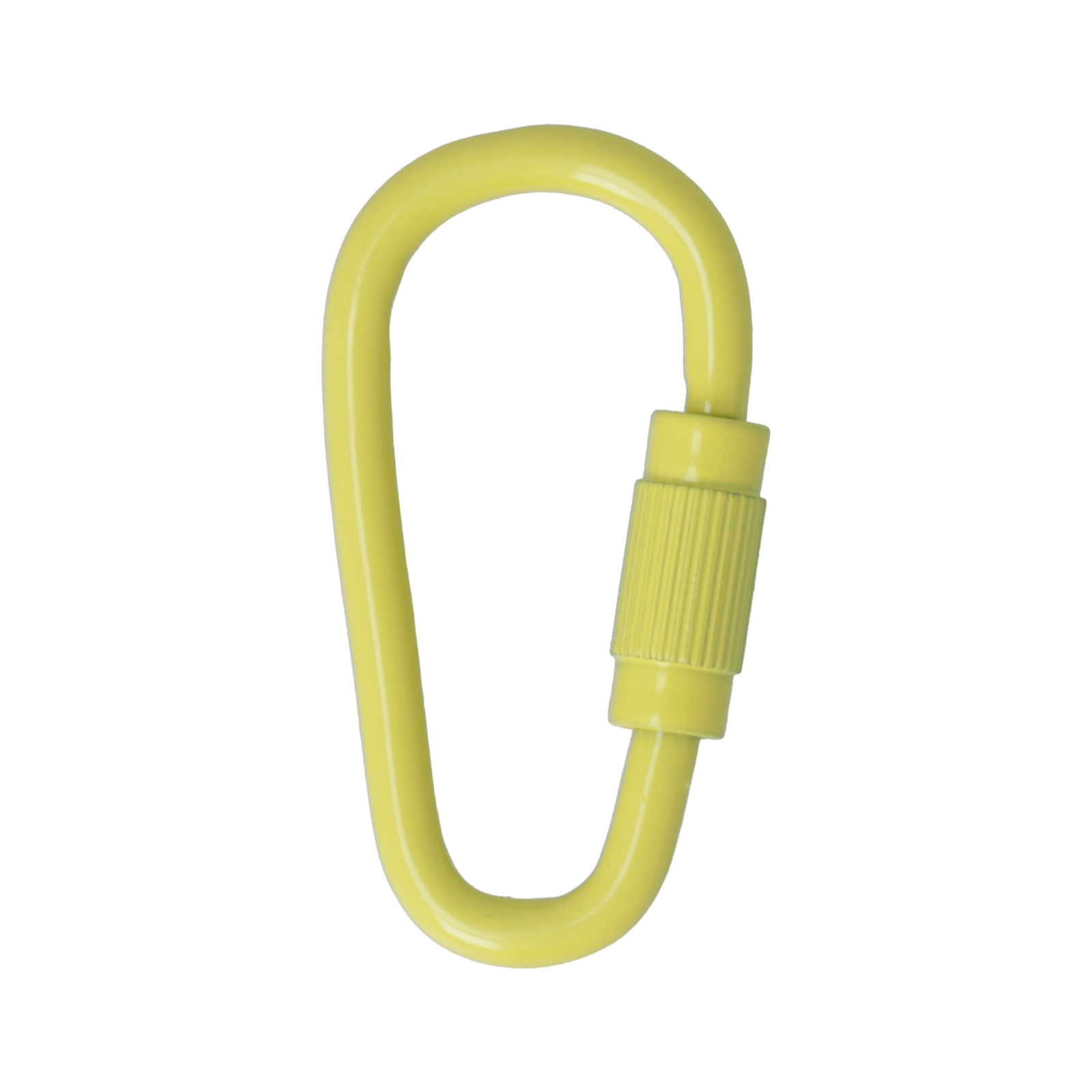 enameled yellow screw carabiner 30x15mm | 1pc