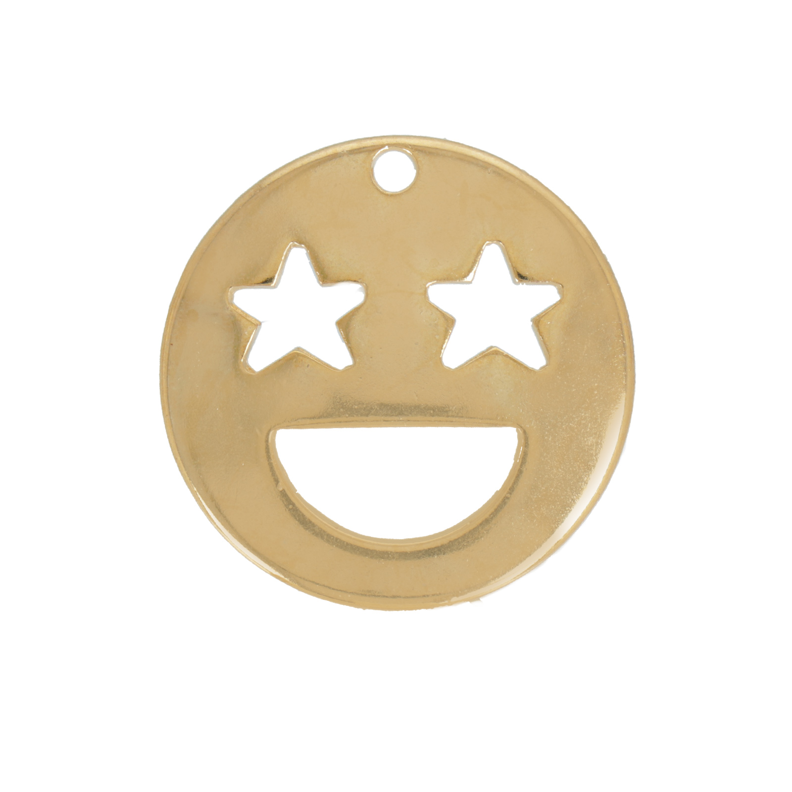gold plated smile pendant 30mm | 1pc