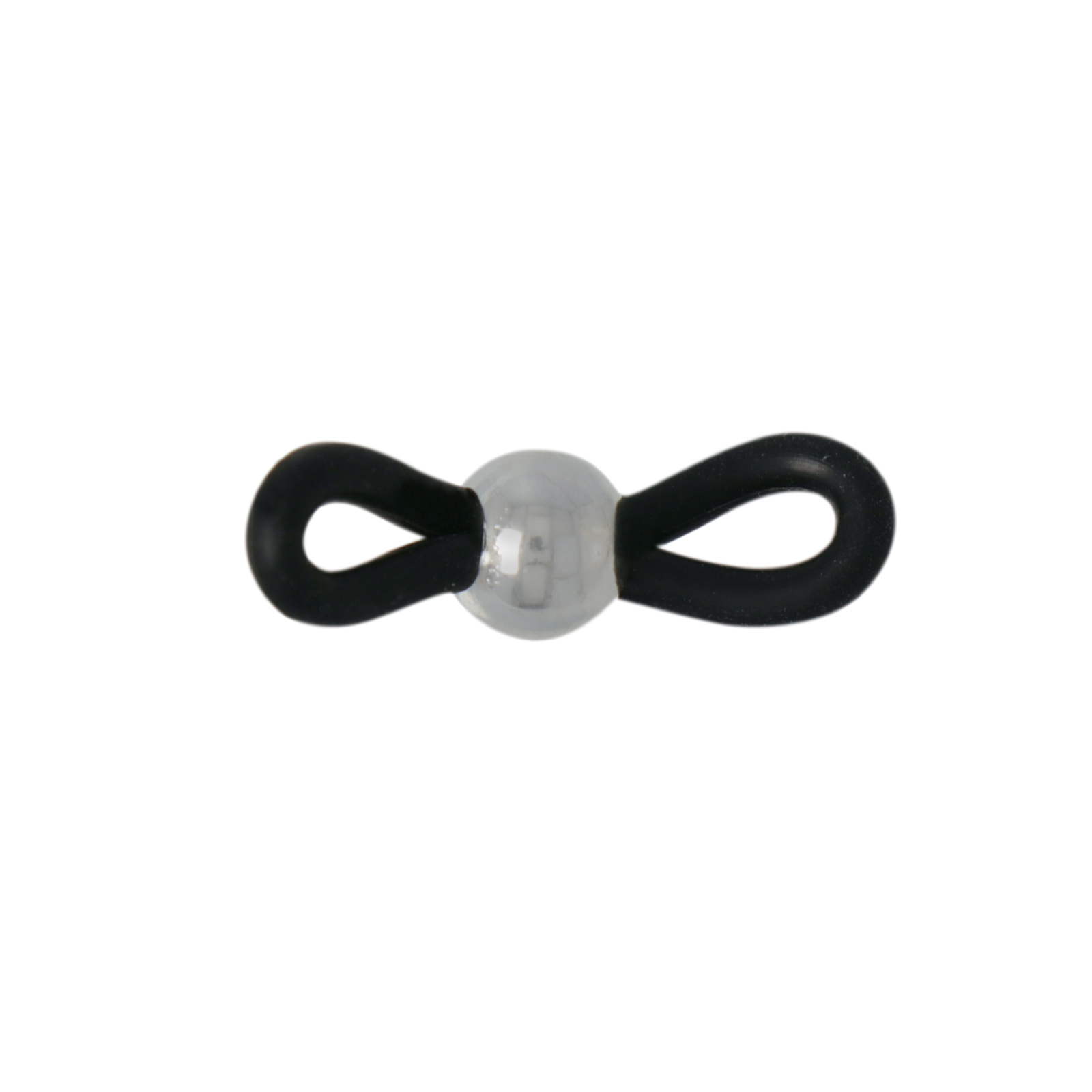 schwarz silikon brillenband end versilbert 8mm | 8st