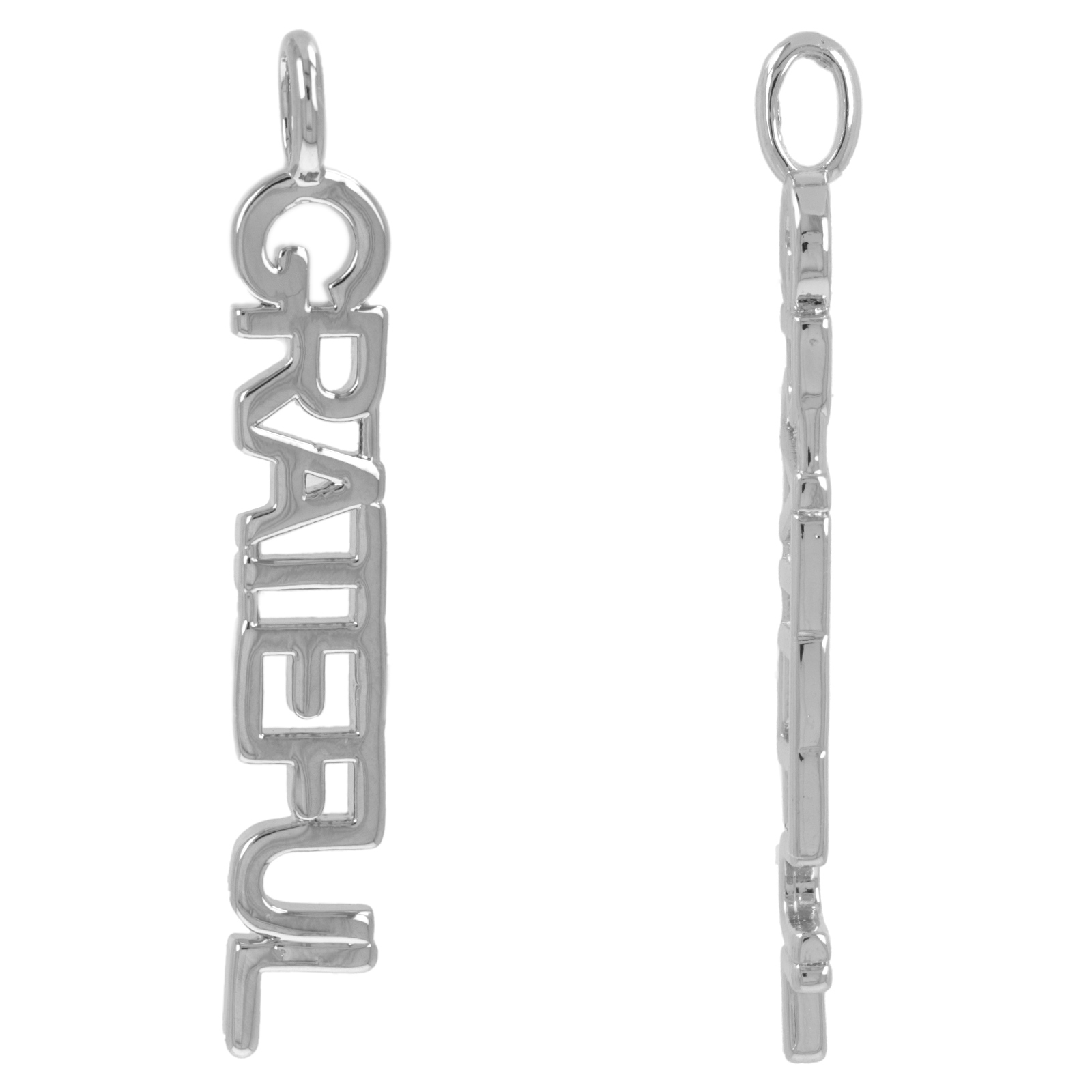 anhänger metal cz rhodium versilbert grateful 42x7mm | 1st