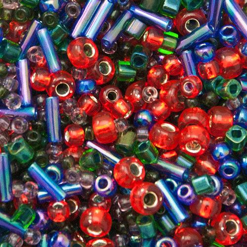rocailles toho beads mix - shousei red/green/blue (3226) | 10gr
