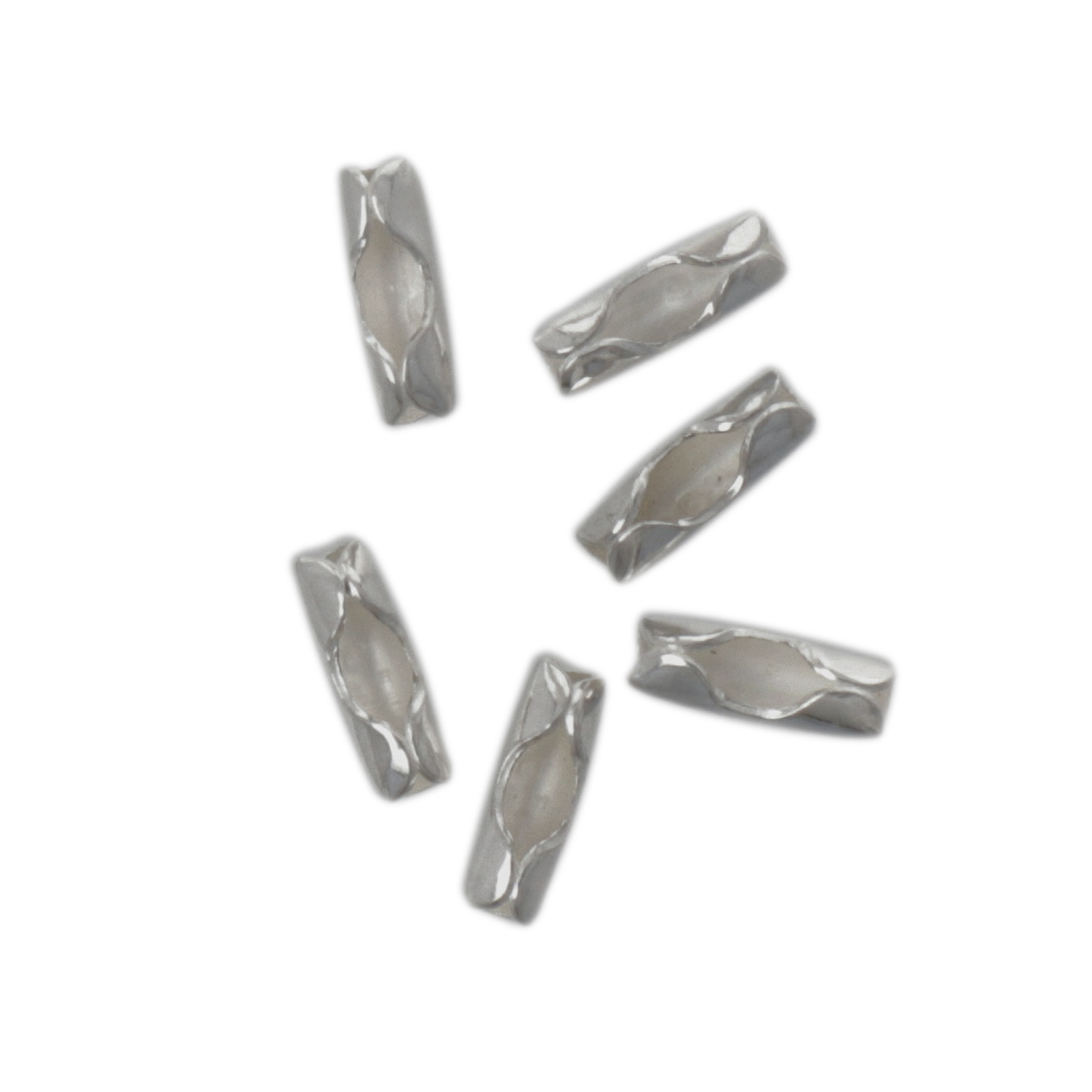 rhodium silver plated ball chain connector 5x2mm (widht 1,5mm) | 20pc