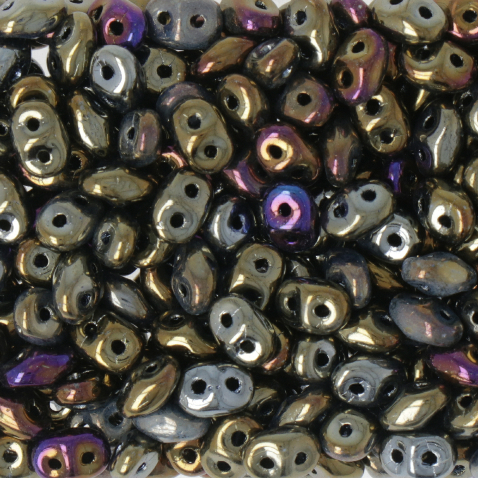 superduo perlen 5x2,5mm jet brown iris | 10gr