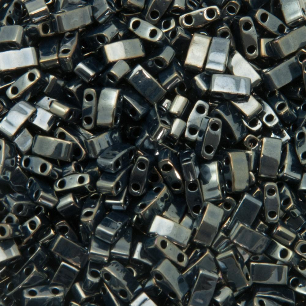 miyuki half tila beads - light gunmetal 5x2,3mm | 5gr