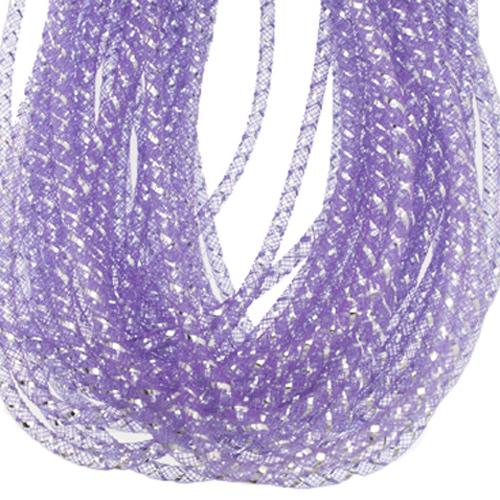 plastic net tubolar mesh - purple whit silver lined 4mm | 4mt