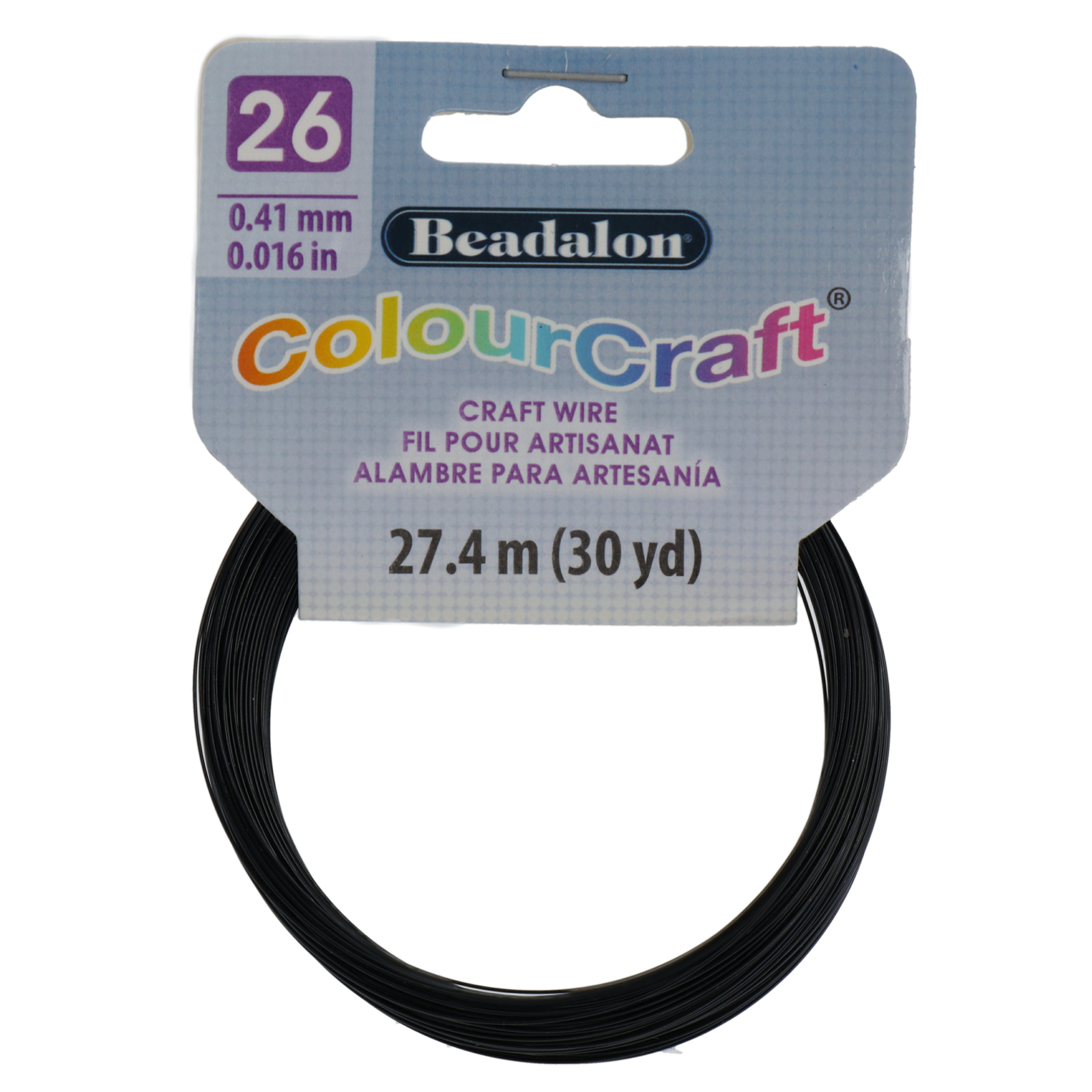 Beadalon ColourCraft Filo Rame Per Gioielli 26 Gauge (0,40mm) | 27,4 Metri | Colore Nero Per Bigiotteria E Hobby