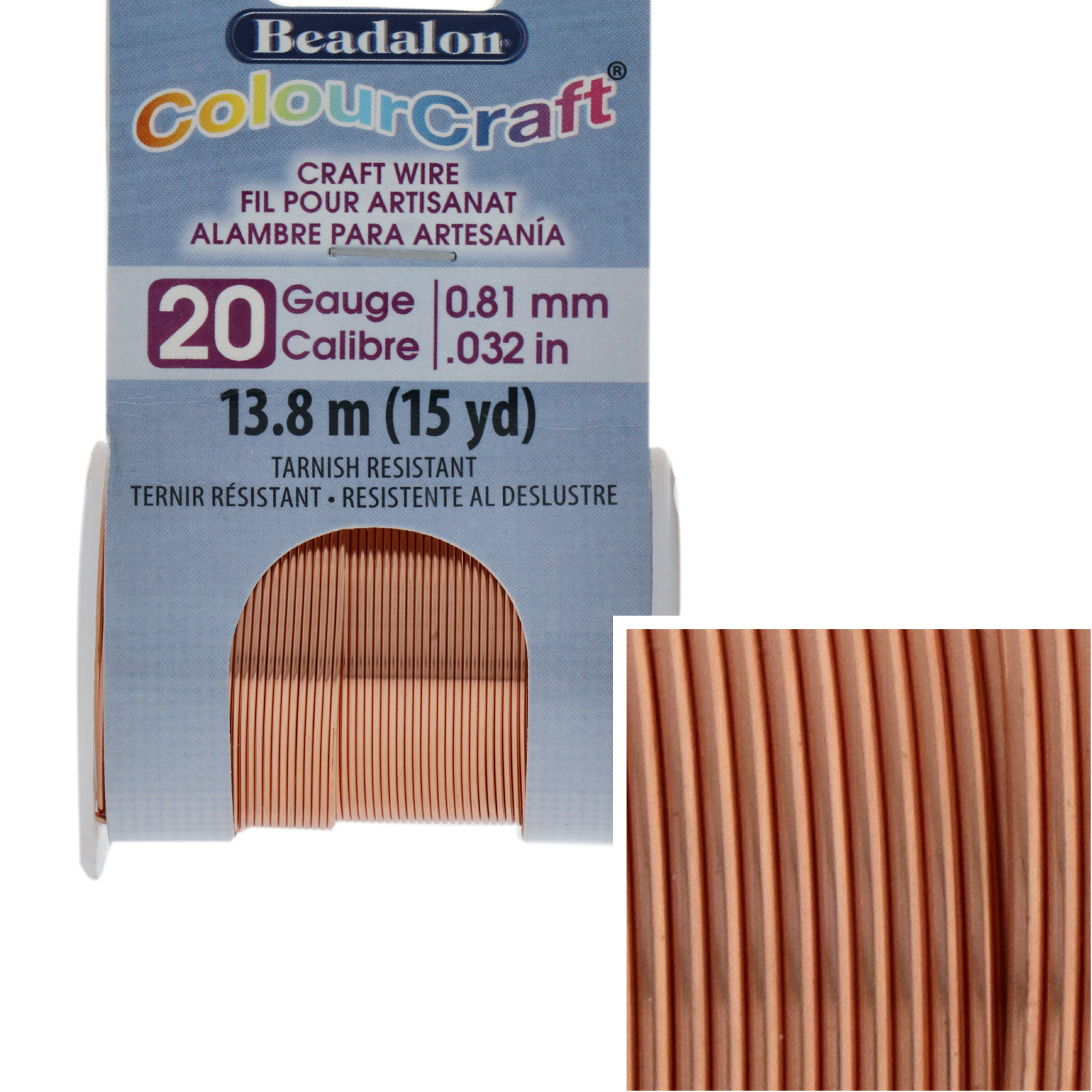 copper colourcraft wire - diameter 0,81mm - 13,7mt spool | 1pc