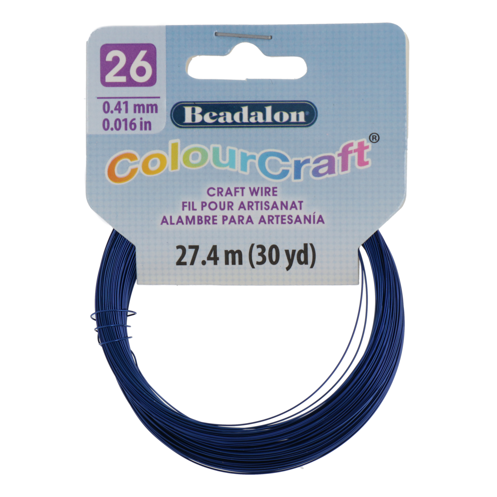Beadalon ColourCraft Filo Rame Per Gioielli 26 Gauge (0,40mm) – Colore Blu Scuro, 27,4 Metri Per Avvolgimento E Hobbistica