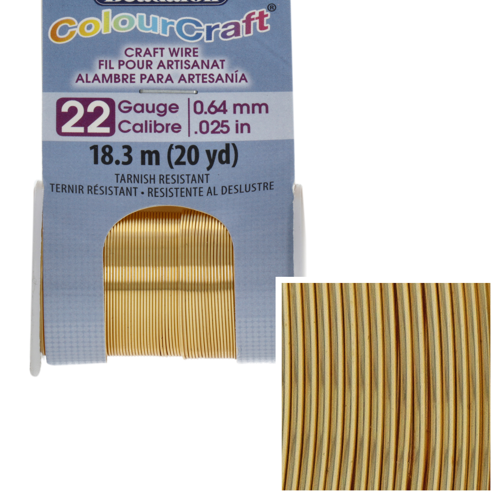 silver plated gold colourcraft wire - diameter 0,64mm - 18,2mt spool | 1pc