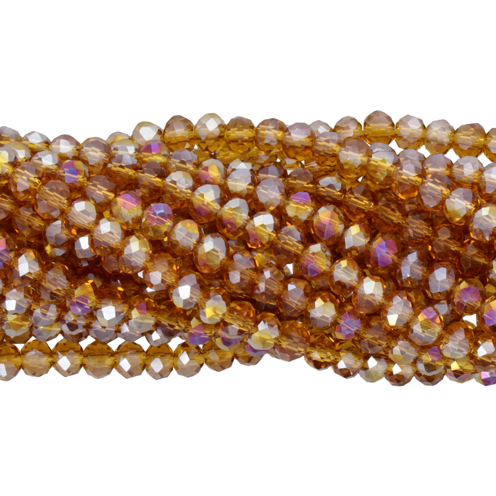 chinese glasperlen facettiertes rondelle topaz ab 4x3mm | 1-strang