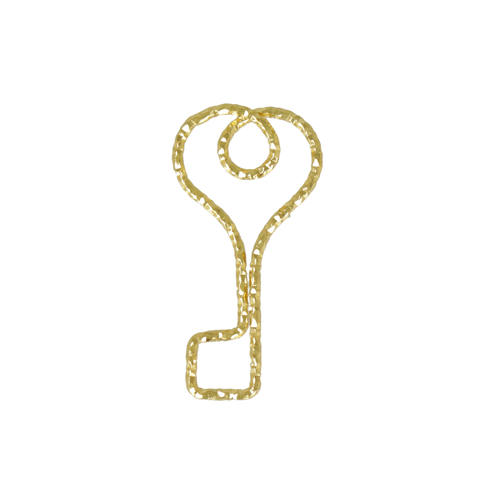 gold sterling silver plated pendant key 24x12mm | 1pc