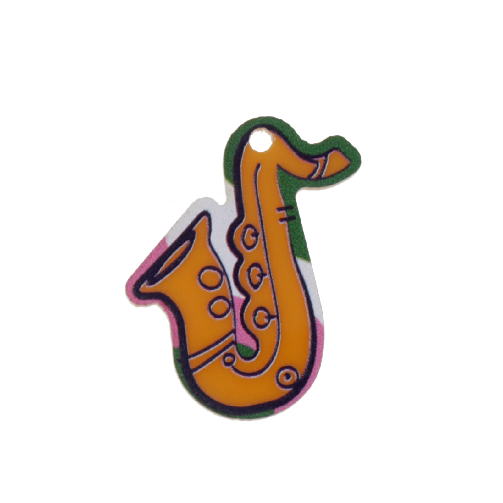 saxophon aus plexiglas orange 30mm | 2st