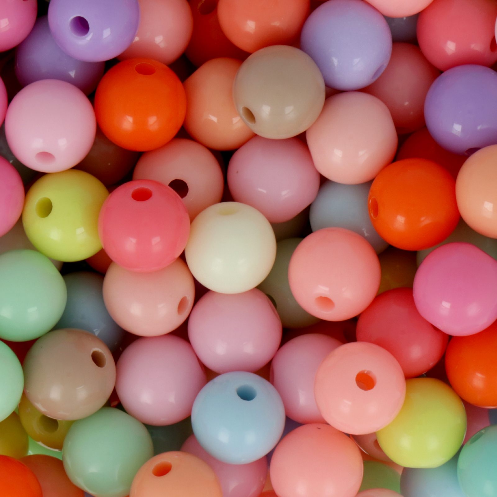 candy acryl beads - pastel multicolor ball 8mm - 90pc aprox. | 25gr