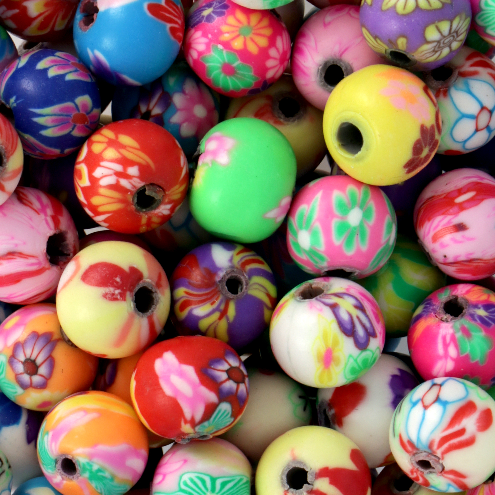 polymer clay beads mix ball 8mm | 25pc