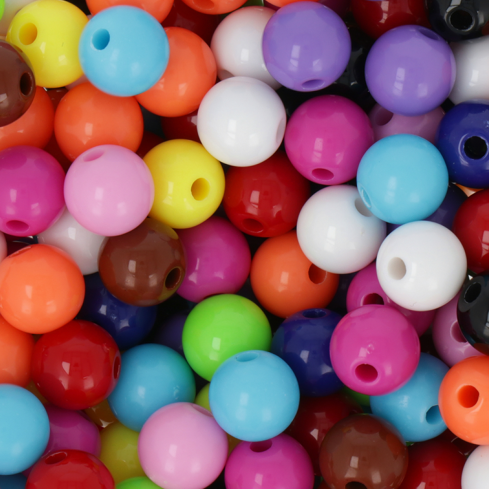 candy acryl beads - solid multicolor ball 8mm - 90pc aprox. | 25gr