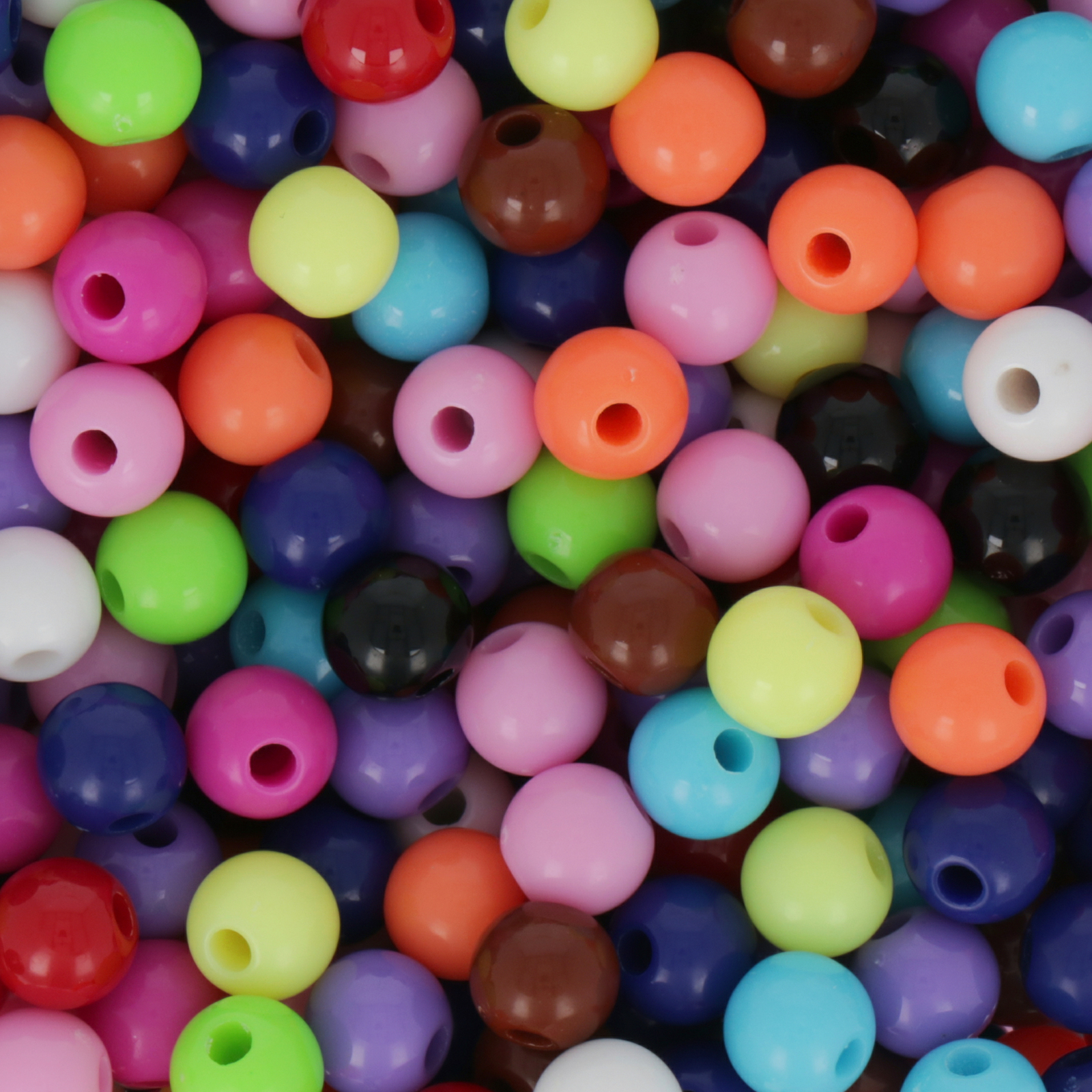 candy acryl beads - solid multicolor ball 6mm - 210pc aprox. | 25gr