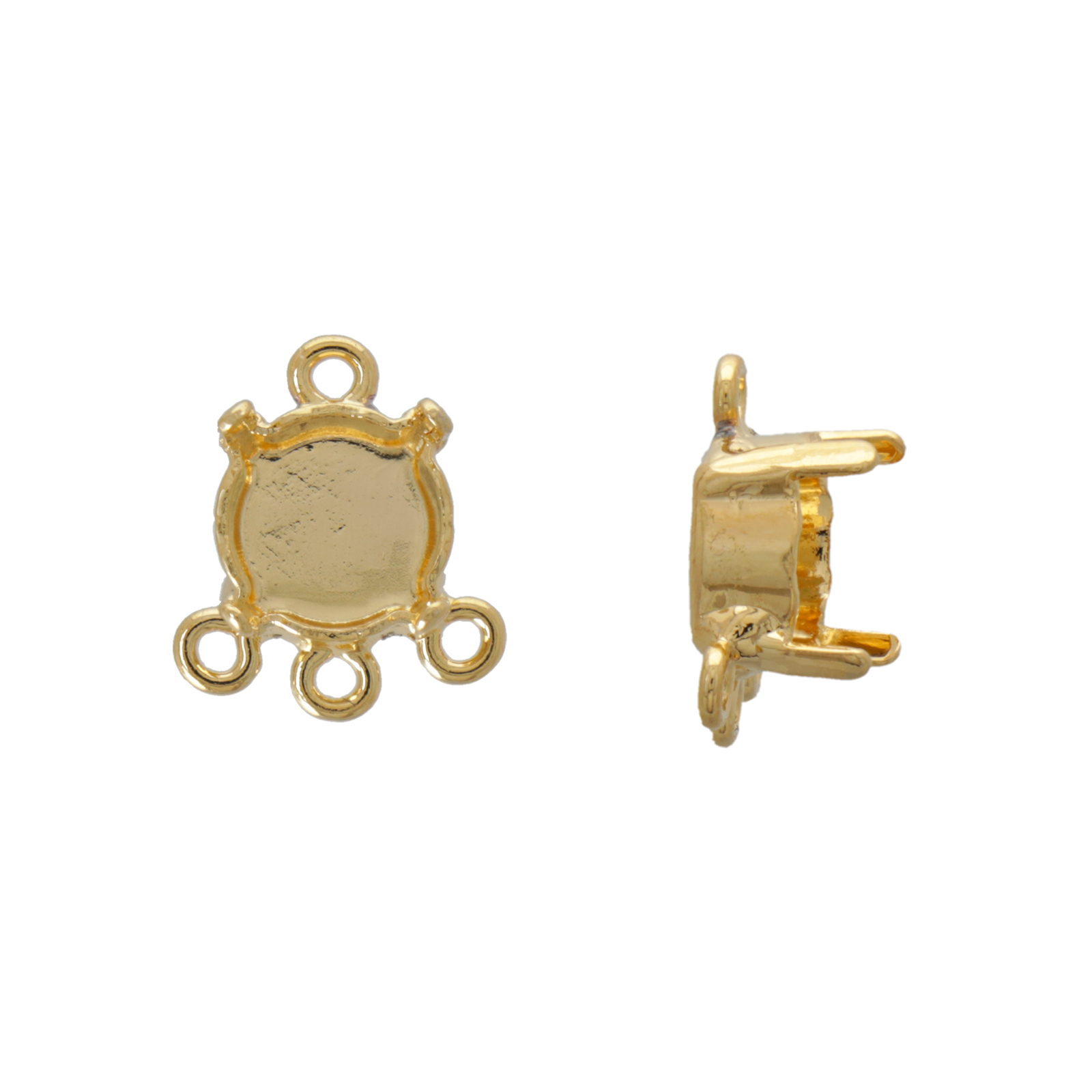 gold plated setting for chaton ss39 (8,16-8,41mm) 13x10mm | 1pc