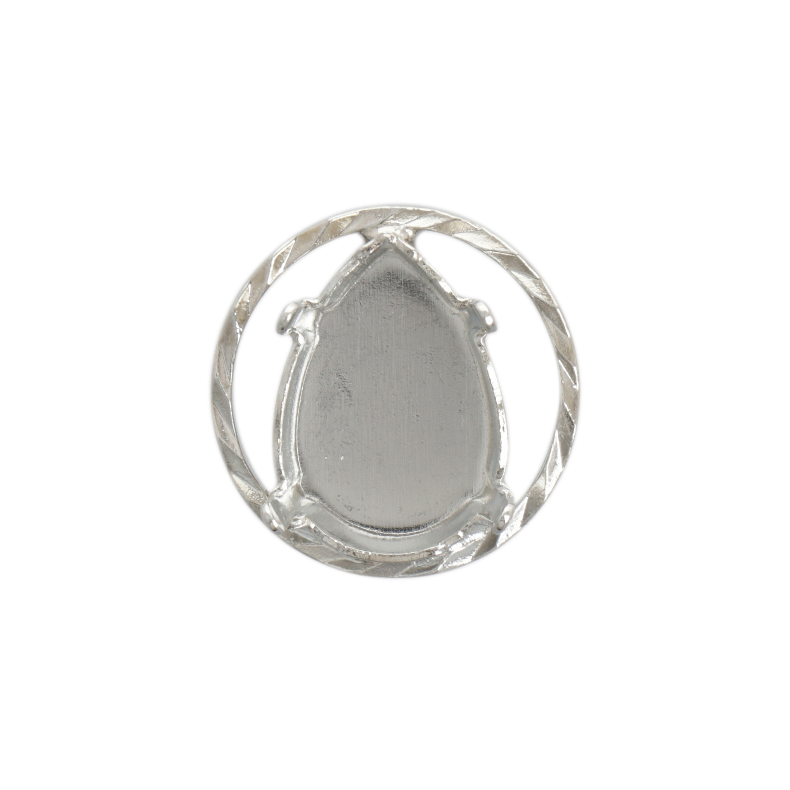 rhodium silver plated setting for drop 4320 14x10mm - link 15mm | 1pc