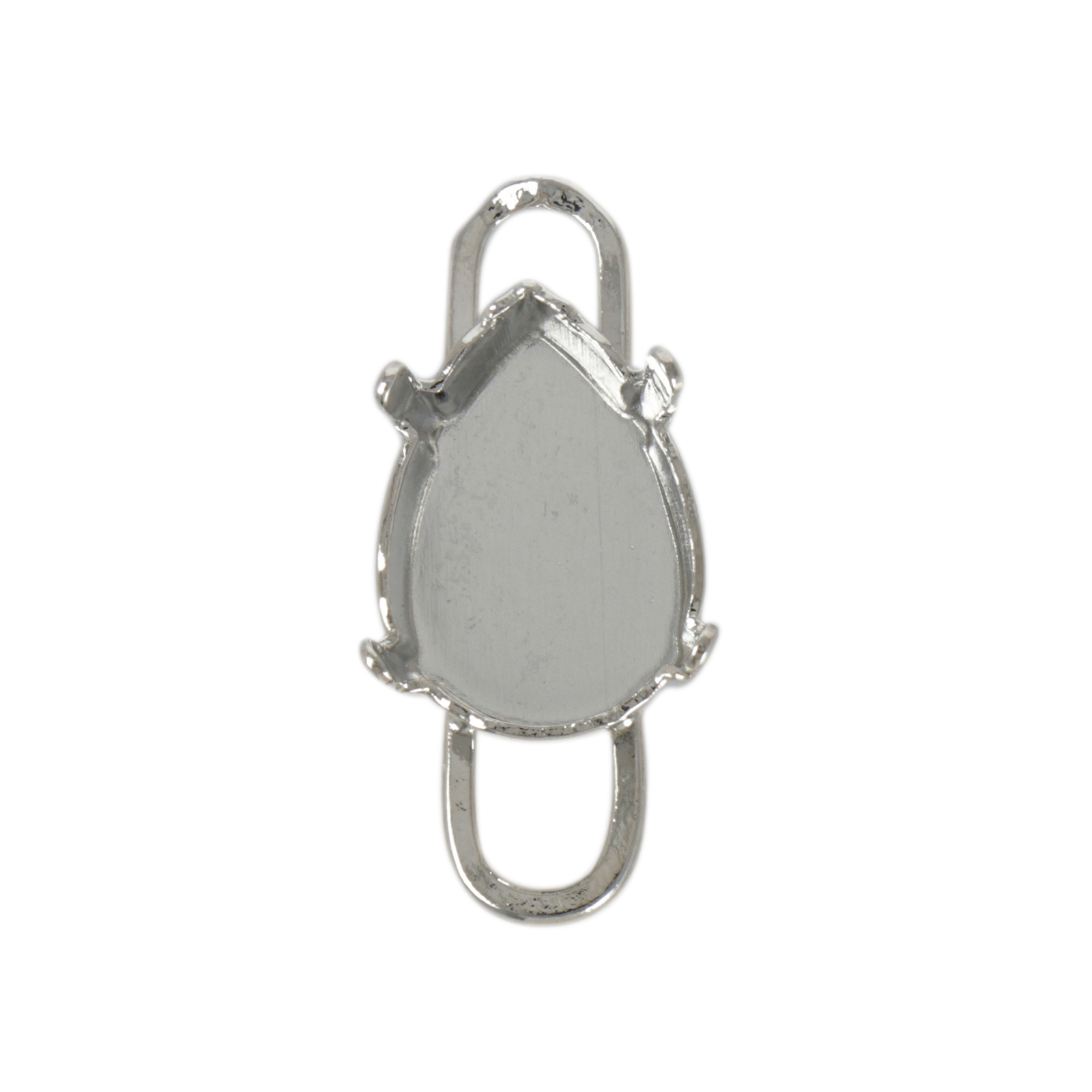 rhodium silver plated setting for drop 4320 14x10mm - link 22,5x10mm | 1pc