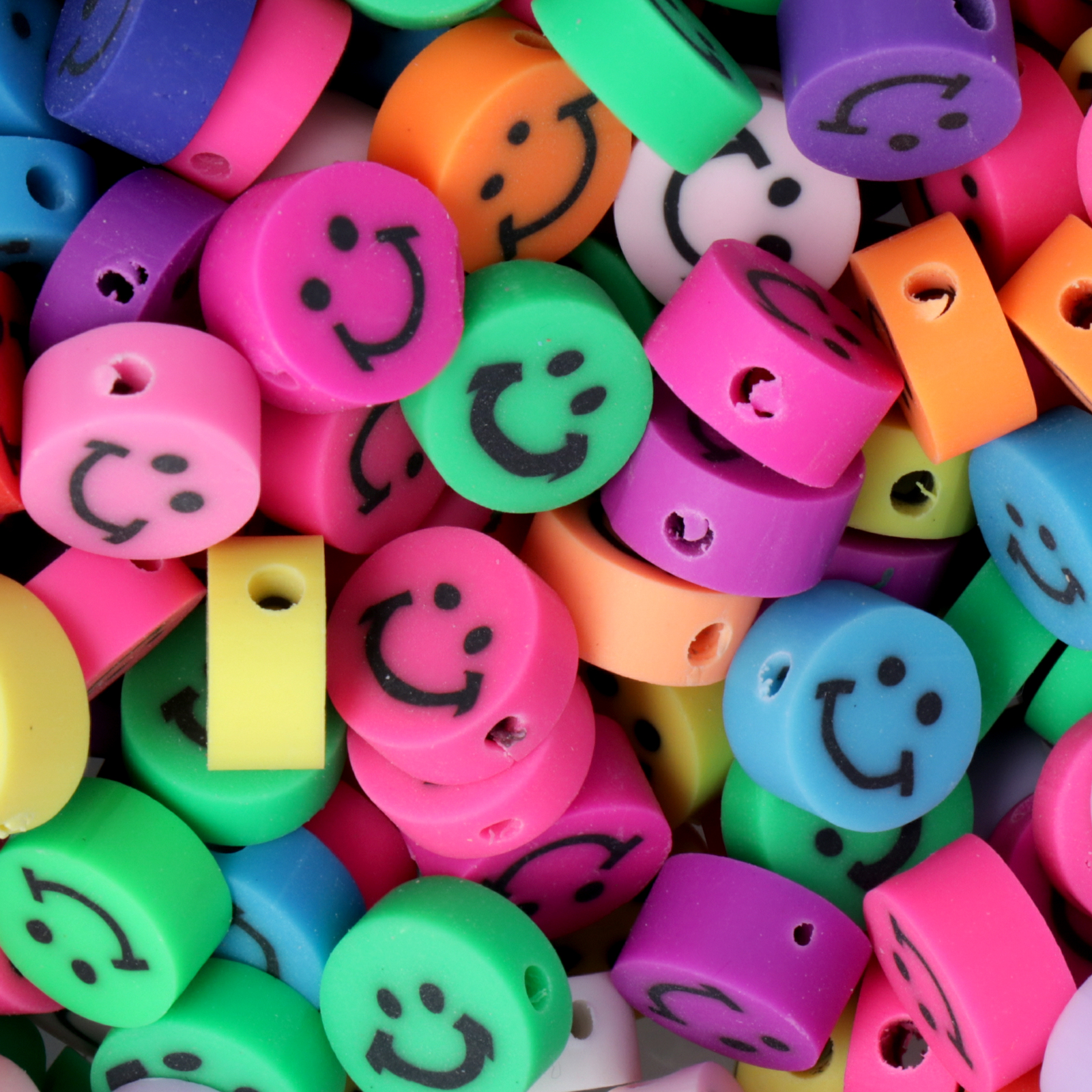 polymer clay beads mix smile 10mm | 25pc