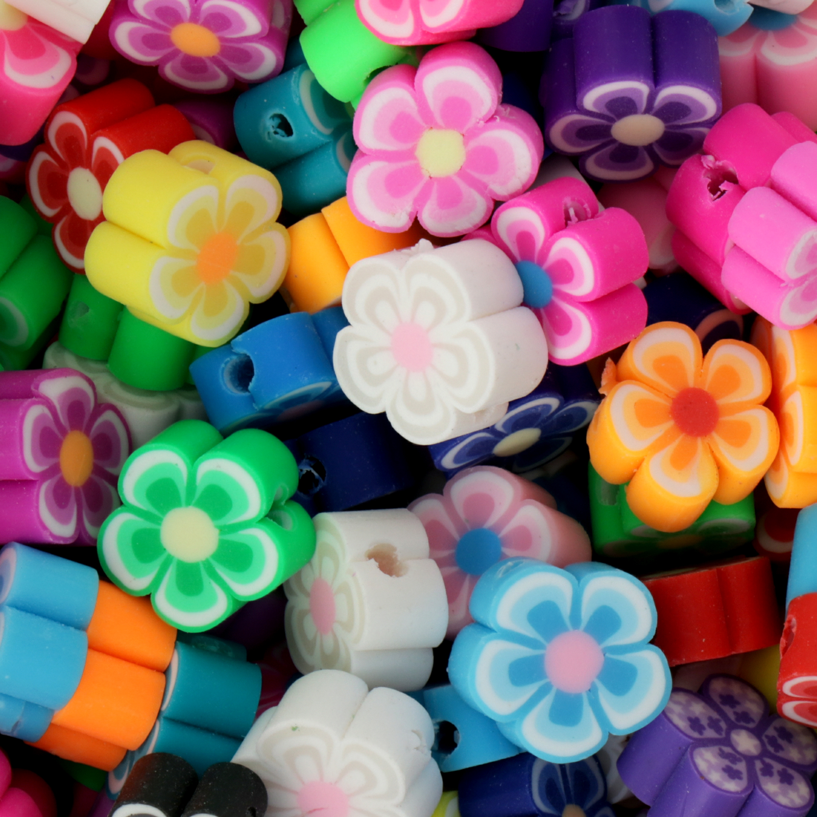 polymer clay beads mix flower 10mm | 25pc