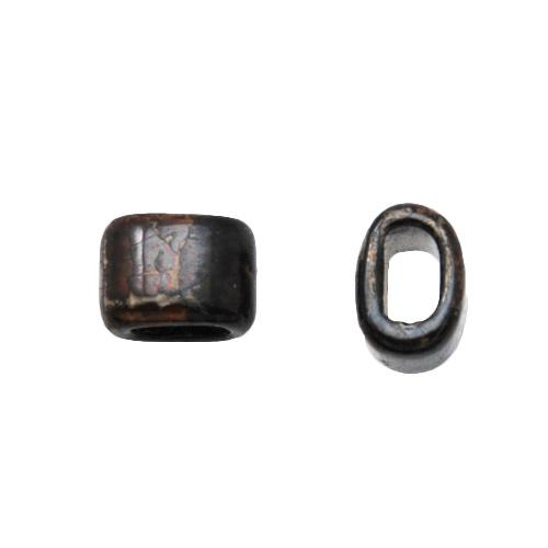 ceramic slider for regaliz brown/grey crackle 19x14x13mm | 2pc