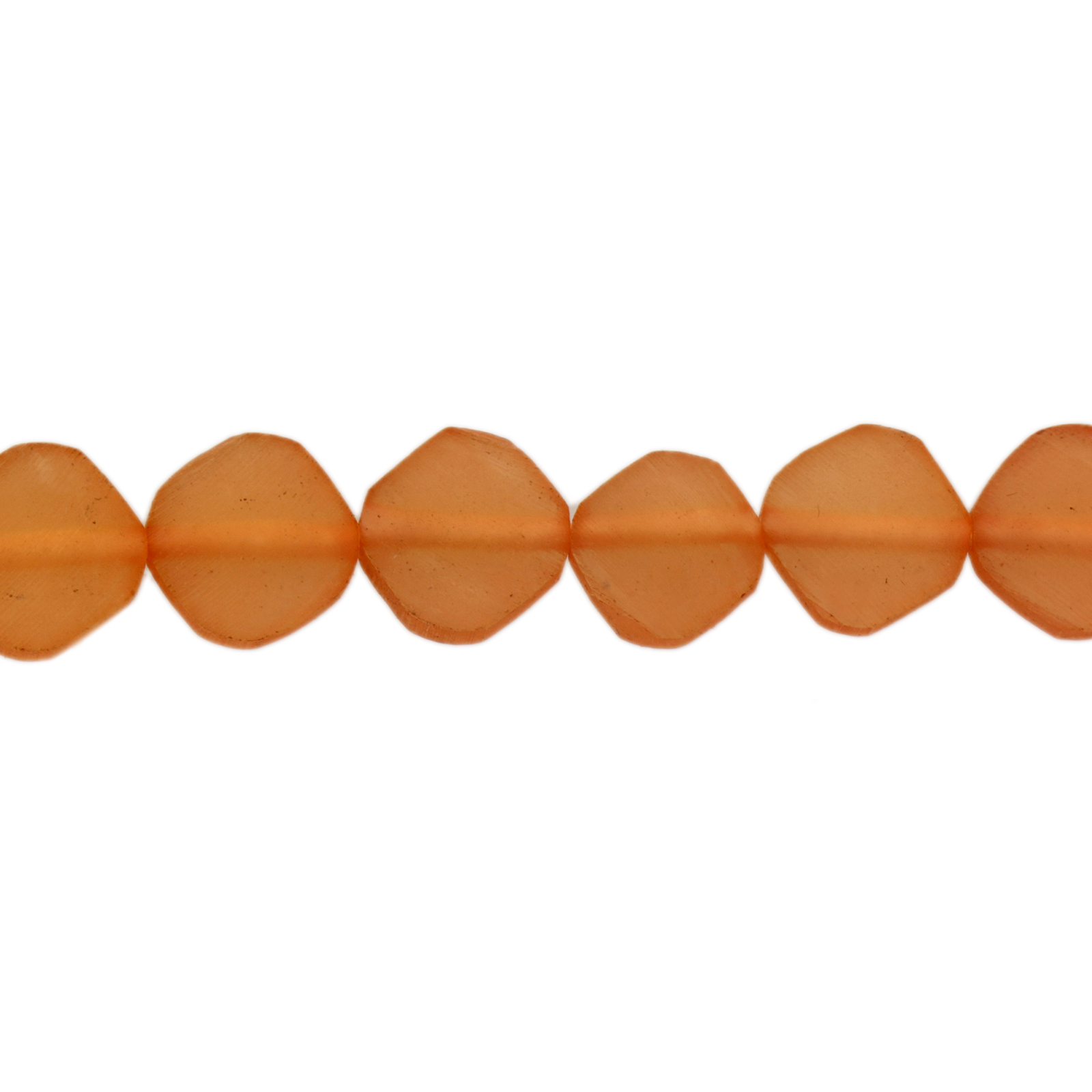 harz perlen sea glass orange rhombus 12mm | 10st