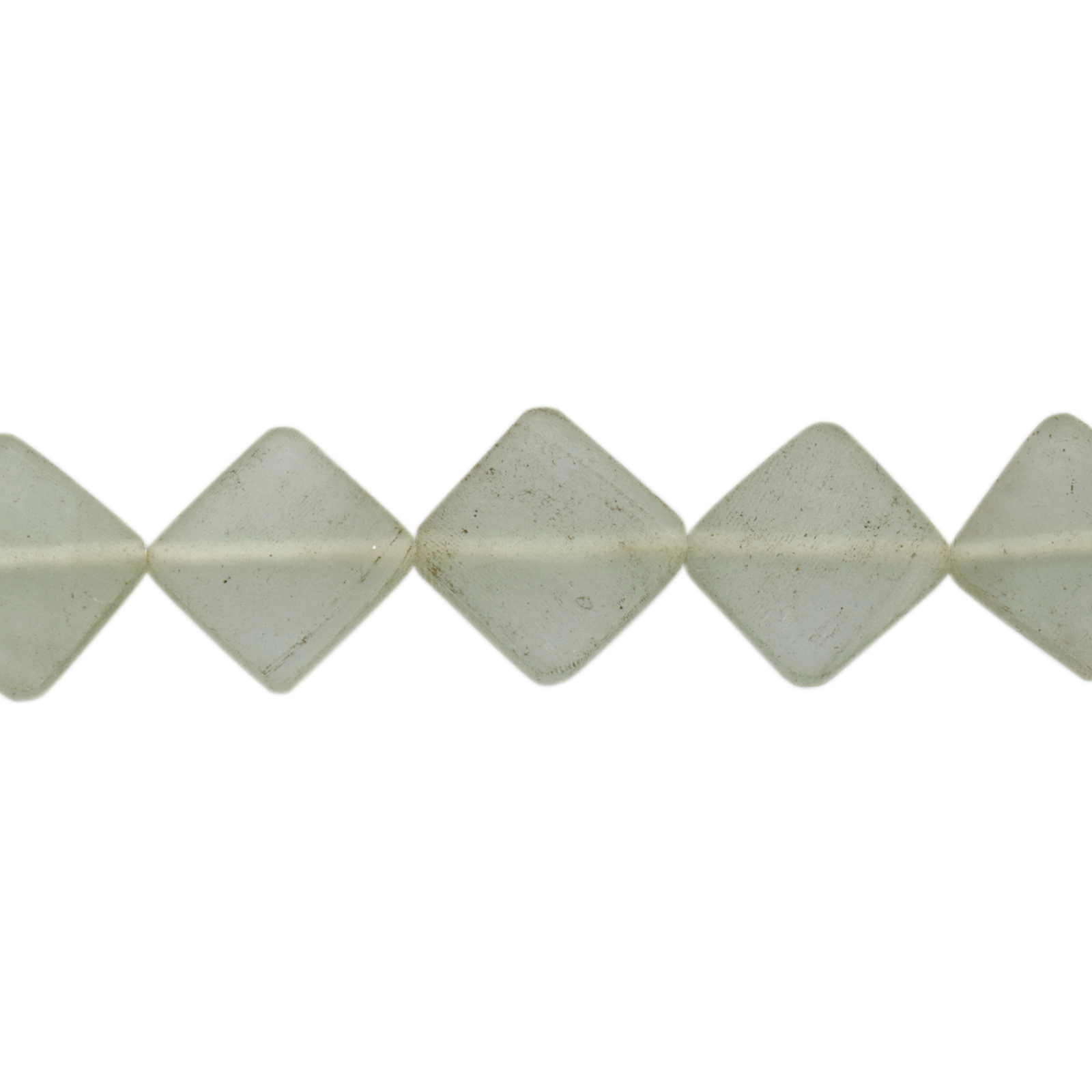 harz perlen sea glass lime rhombus 15mm | 8st