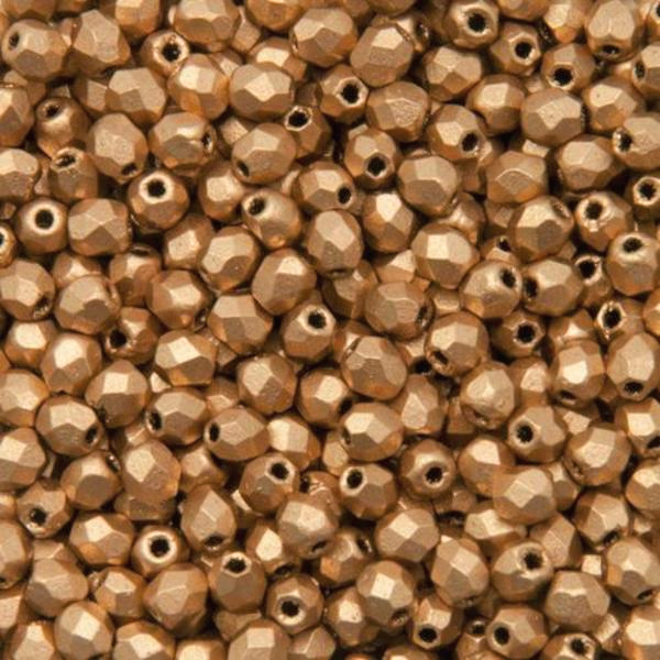 böhmische glasschliffperlen crystal bronze pale gold 3mm | 50st