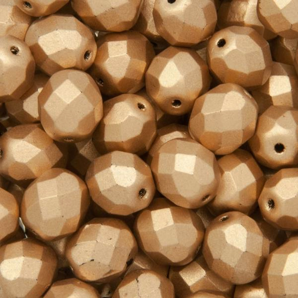 böhmische glasschliffperlen crystal bronze pale gold 6mm | 25st
