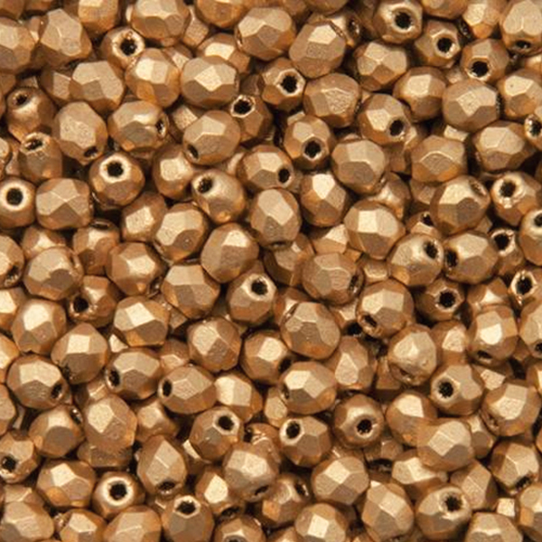 böhmische glasschliffperlen crystal bronze pale gold 2mm | 50st