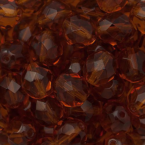 böhmische glasschliffperlen dark topaz 8mm | 25st