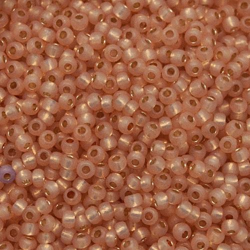 rocaille toho seed beads 11/0 - permanent finish silver-lined milky peach (pf2111) | 10gr
