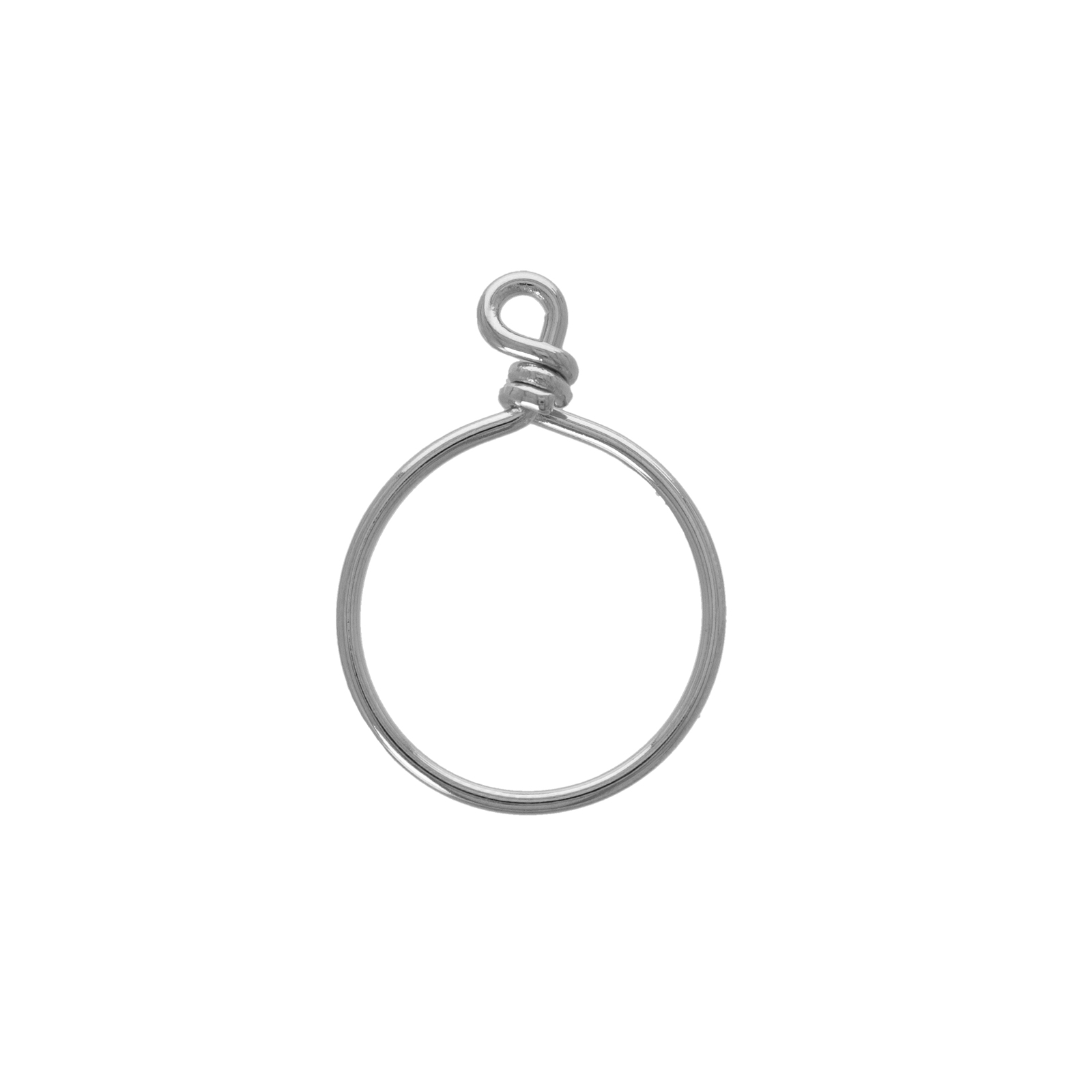 silver plated circle pendant 20mm | 1pc