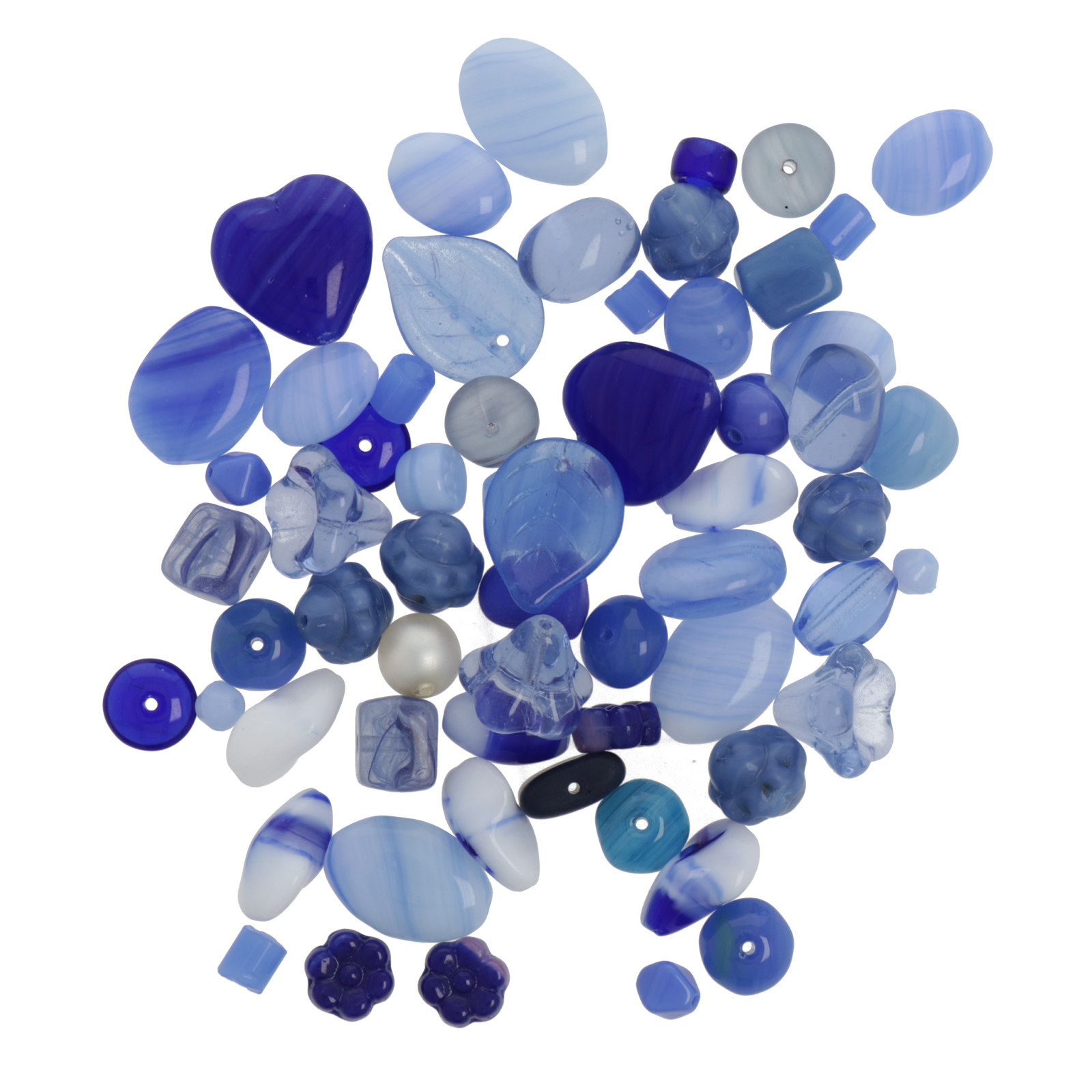 czech glass beads - blue mix | 50gr