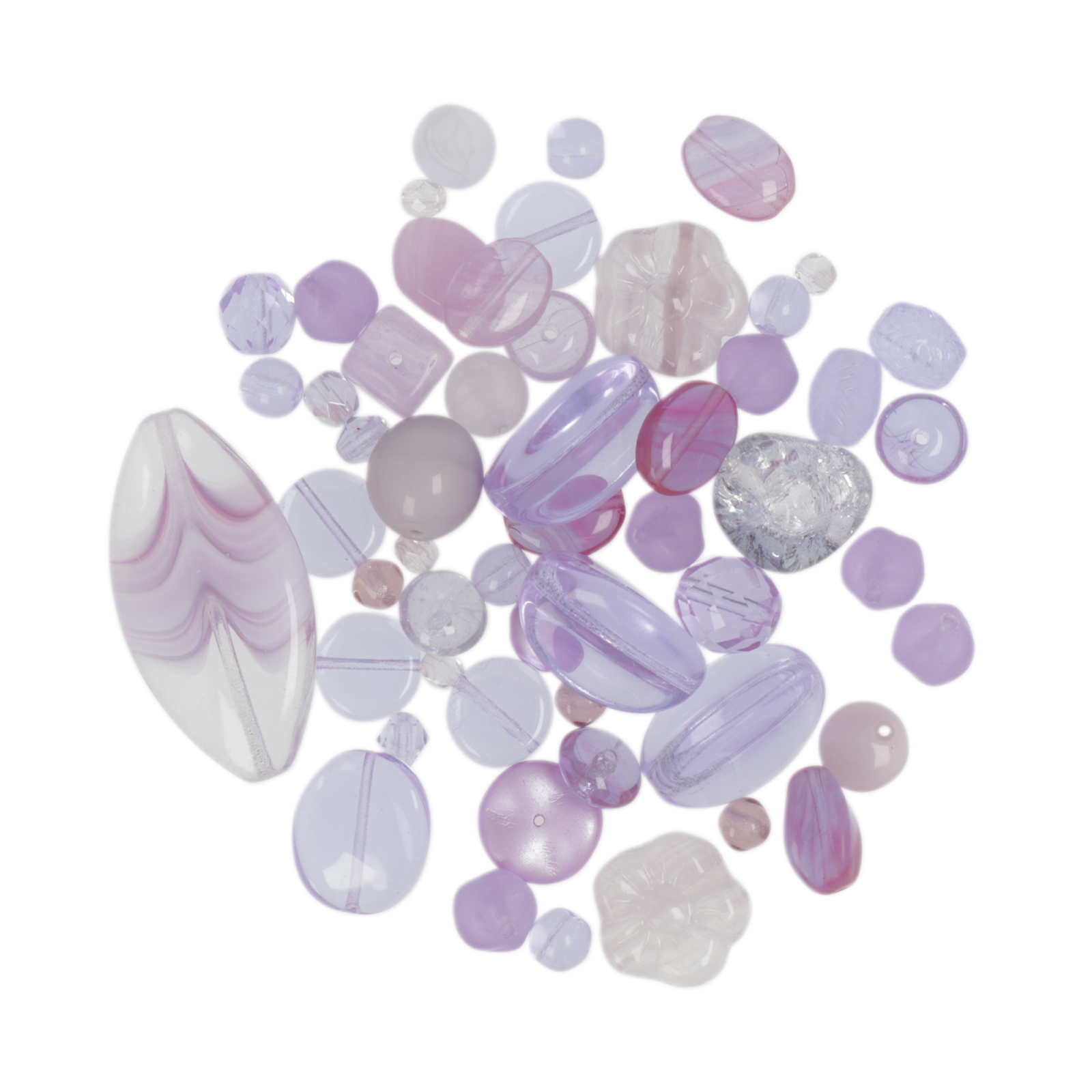 czech glass beads - lila light mix | 50gr
