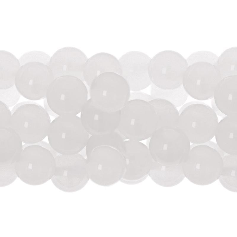 white agate smooth round 8mm | 16-inch strand