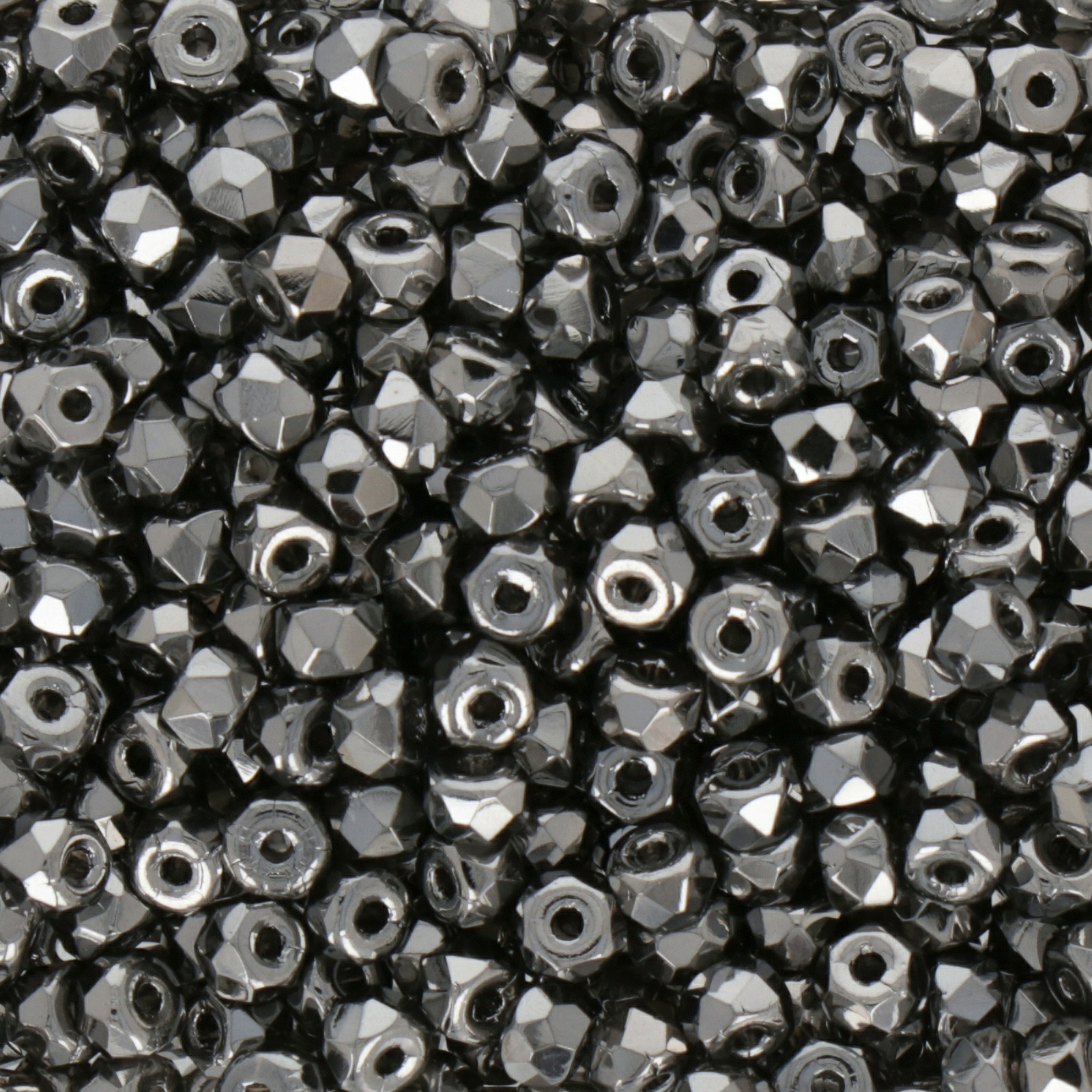 böhmische glasschliffperlen micro spacer chrome 3x2mm | 50st