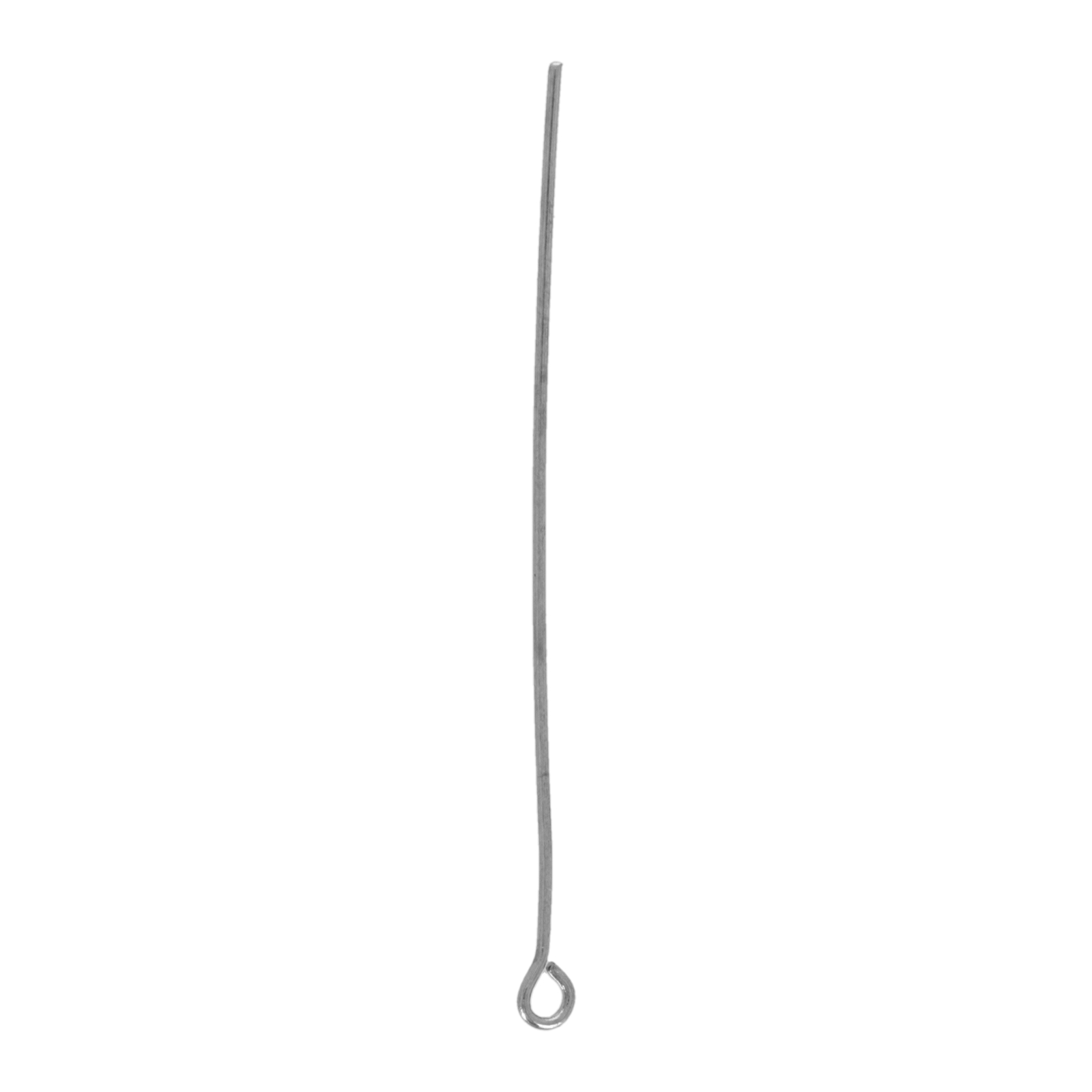 rhodium silver plated eyepin 50mm - diameter 0,73mm (bulk pack) | 800pc