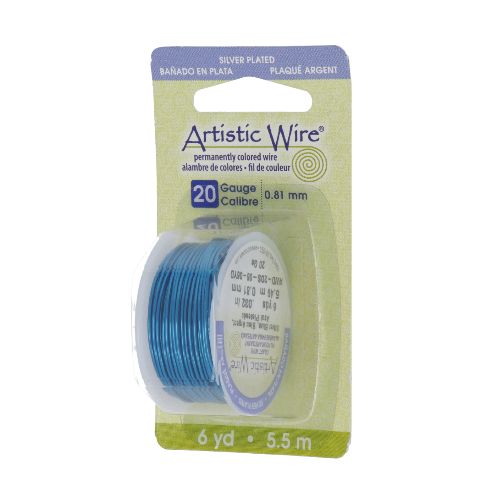 silver blue artistic wire - diameter 0,81mm - 5,5mt spool | 1pc