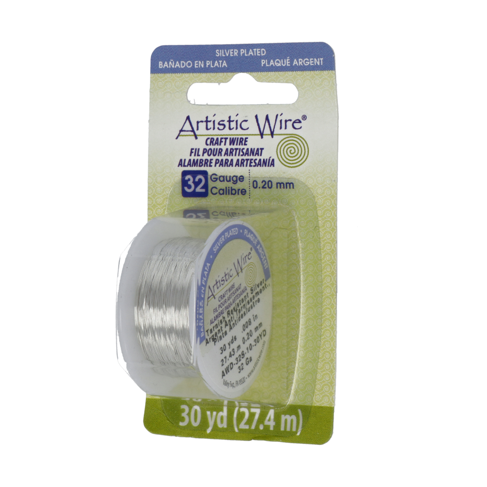 silver artistic wire - diameter 0,2mm - 27,4mt spool | 1pc