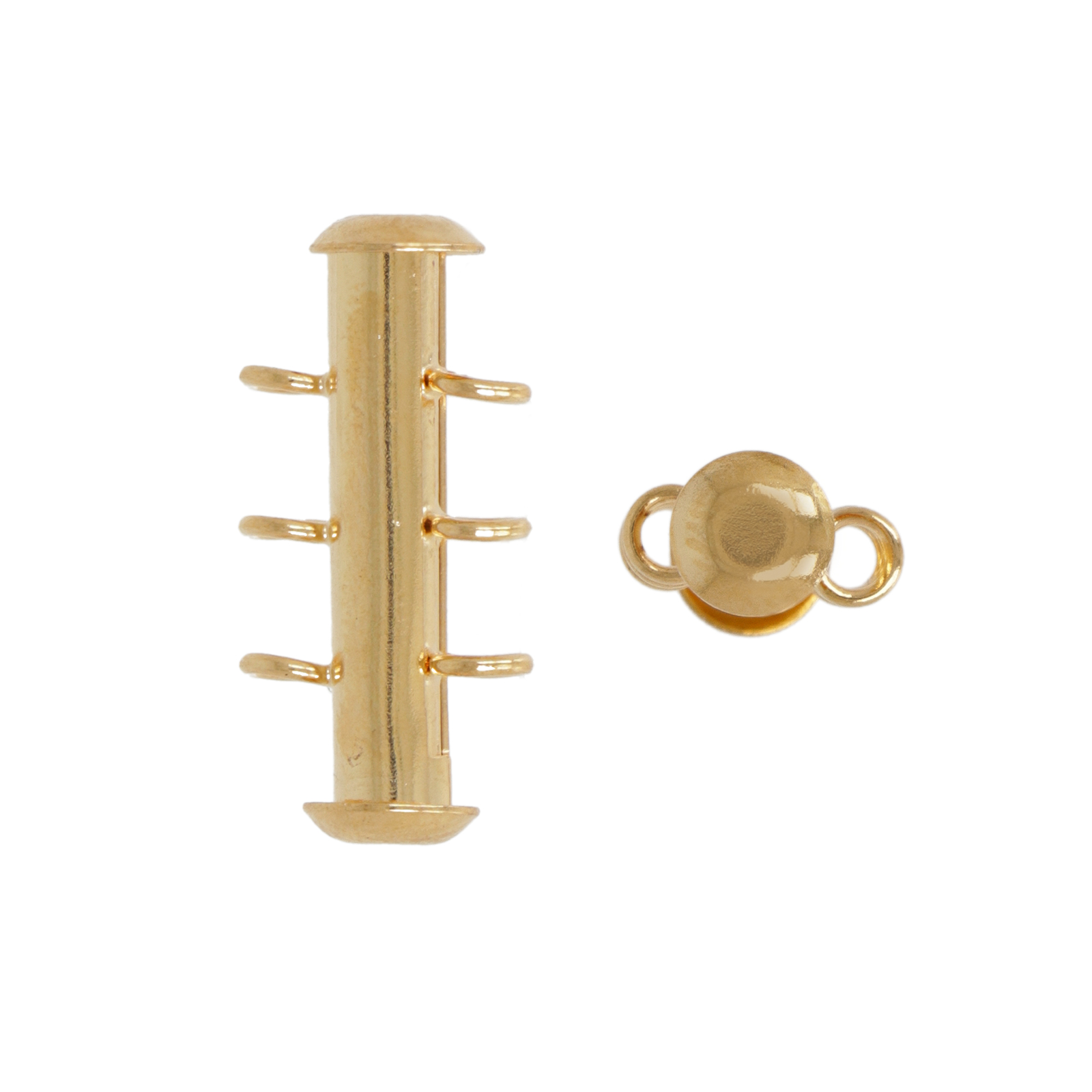 gold plated 3 strand tube clasp 21mm - vertical loop | 1pc