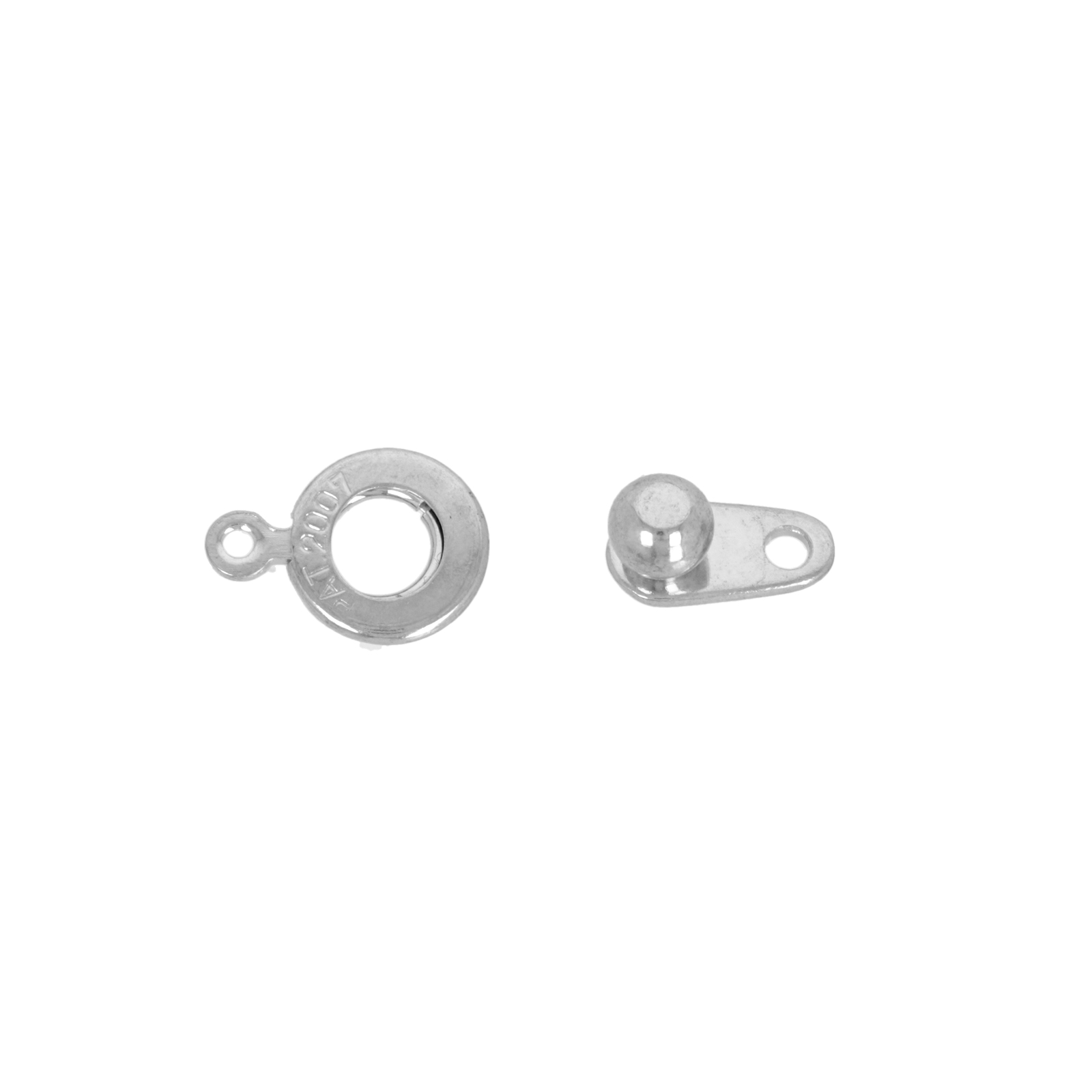 silver plated ball and socket clasp 8mm | 2pc