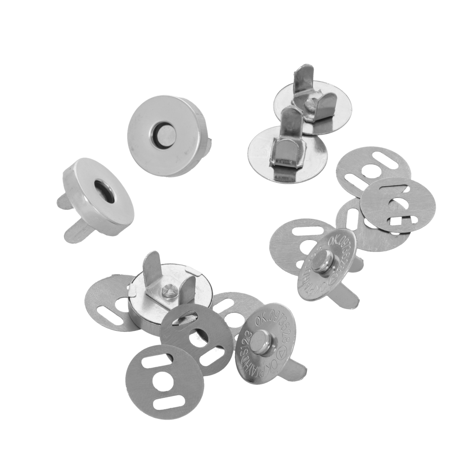 bag clasp silver magnetic 18mm | 4pc