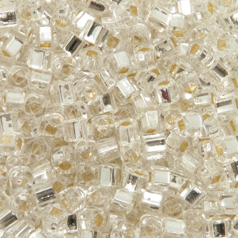 cube toho beads 3mm - silver-lined crystal (21) | 10gr