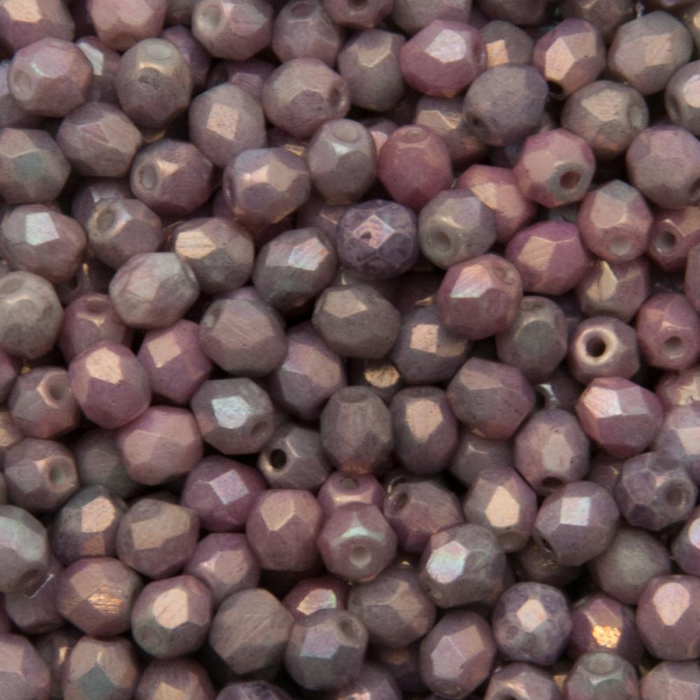 böhmische glasschliffperlen luster metallic violet 4mm | 50st