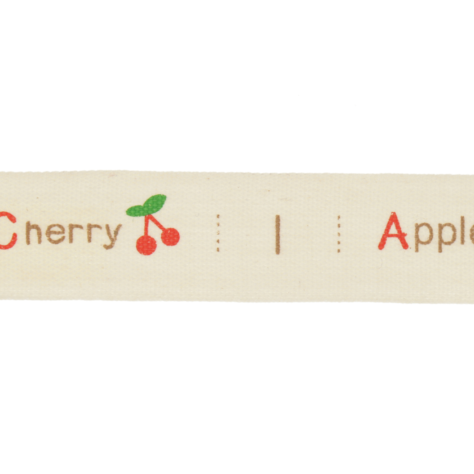 printed cotton ribbon - fruits abc 15mm x5mt | 1pc