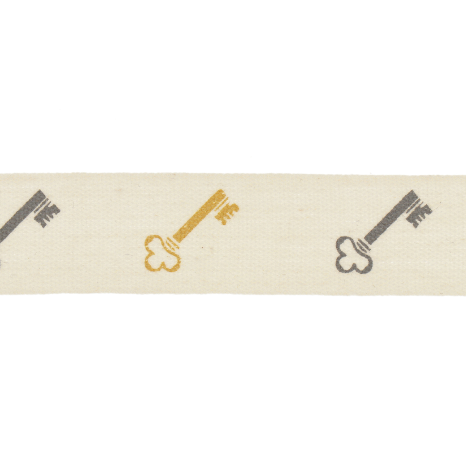printed cotton ribbon - key 15mm x5mt | 1pc