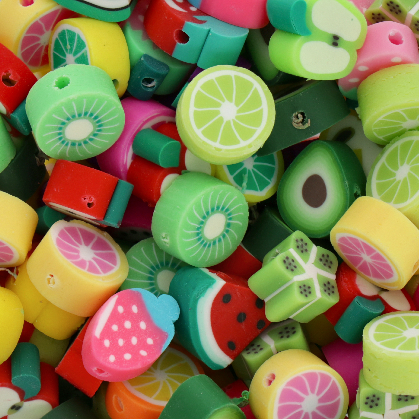 polymer clay beads mix fruits 7-10mm | 25pc